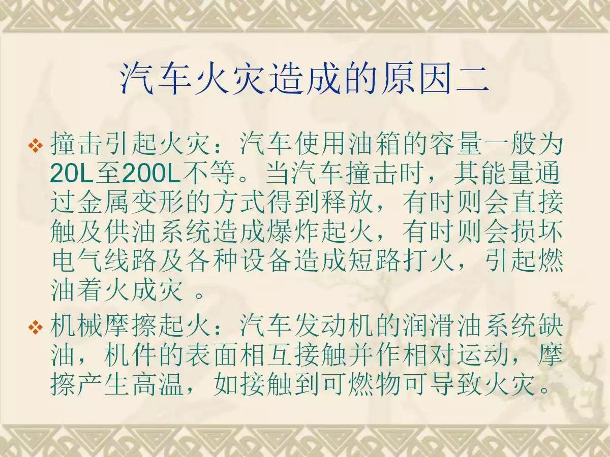 车辆火灾知识培训实用讲义（可编辑版PPT）