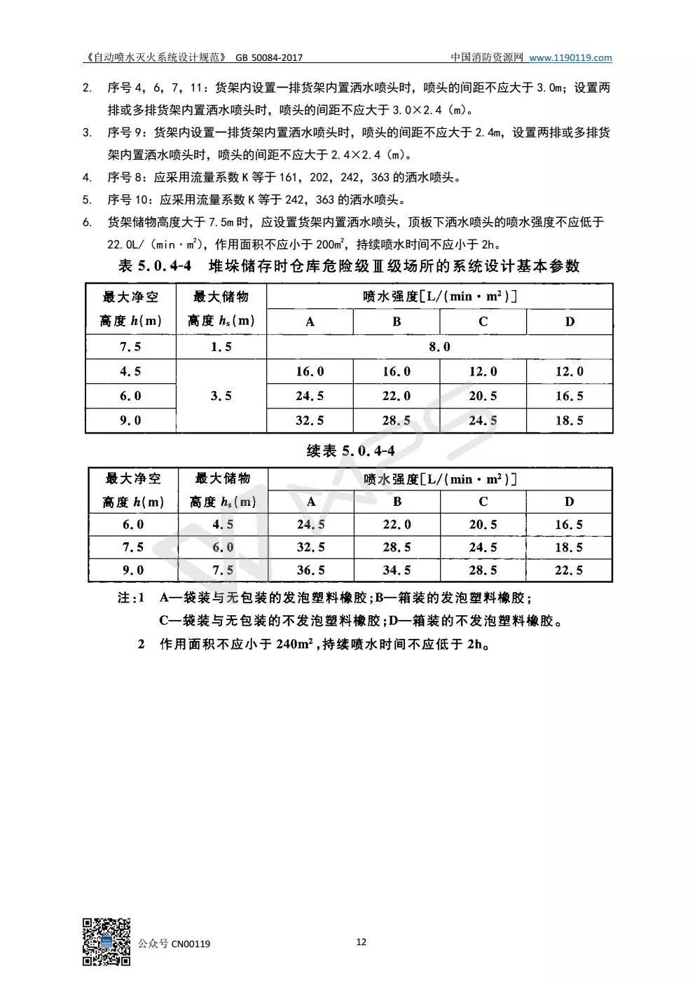 《自动喷水灭火系统设计规范》 GB50084-2017