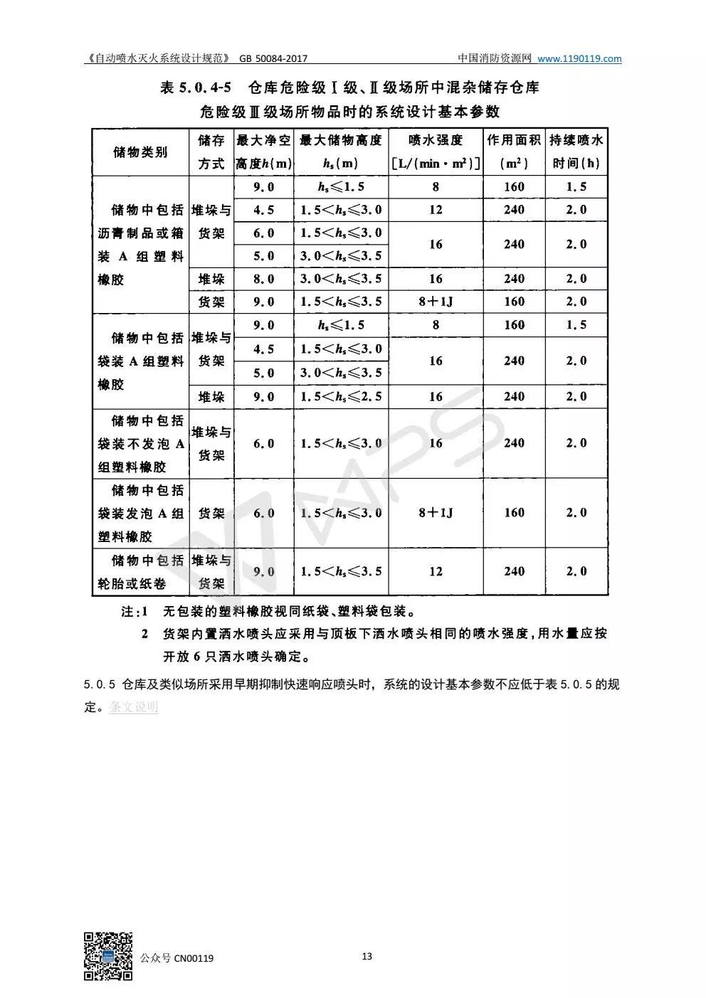 《自动喷水灭火系统设计规范》 GB50084-2017