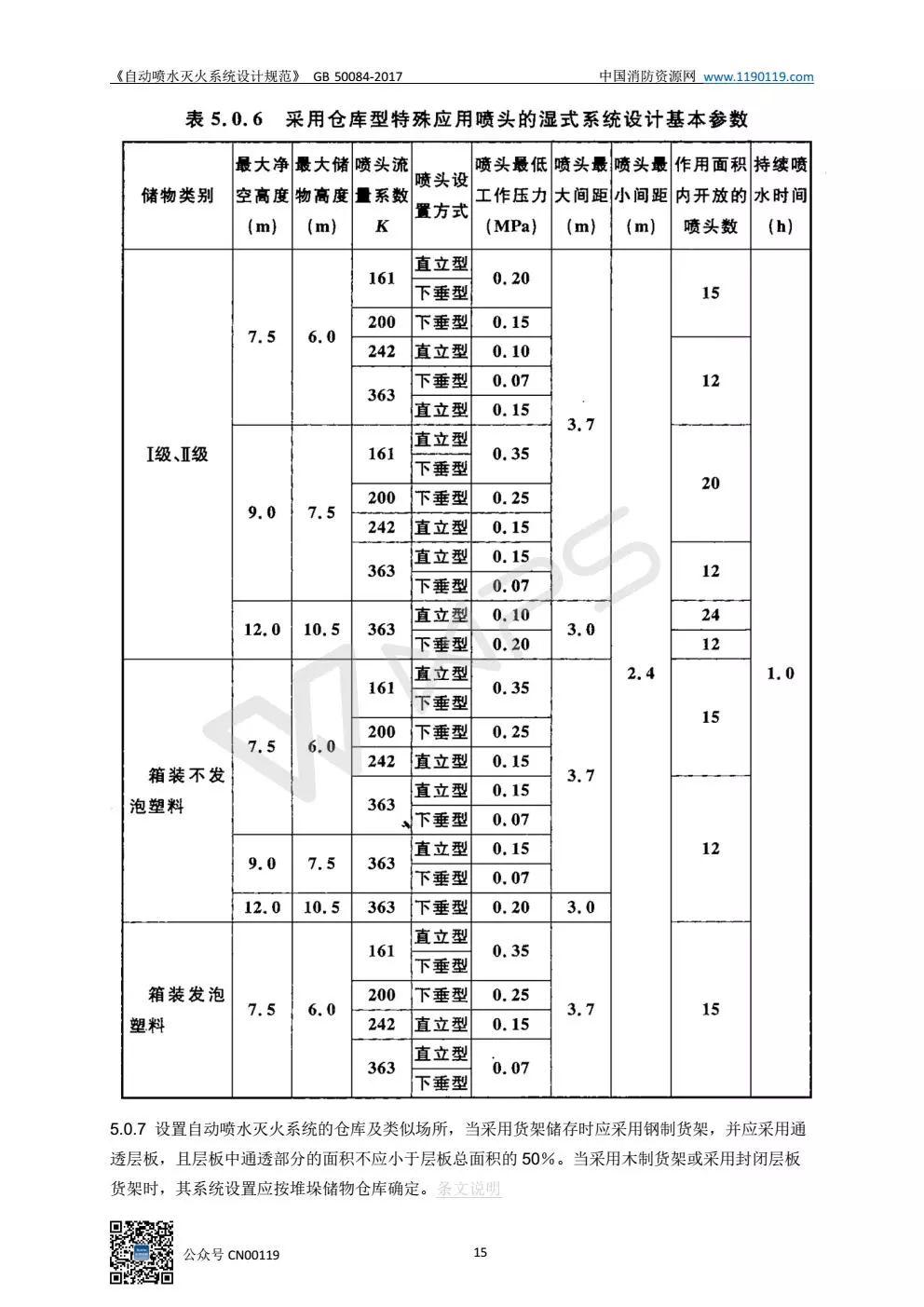 《自动喷水灭火系统设计规范》 GB50084-2017