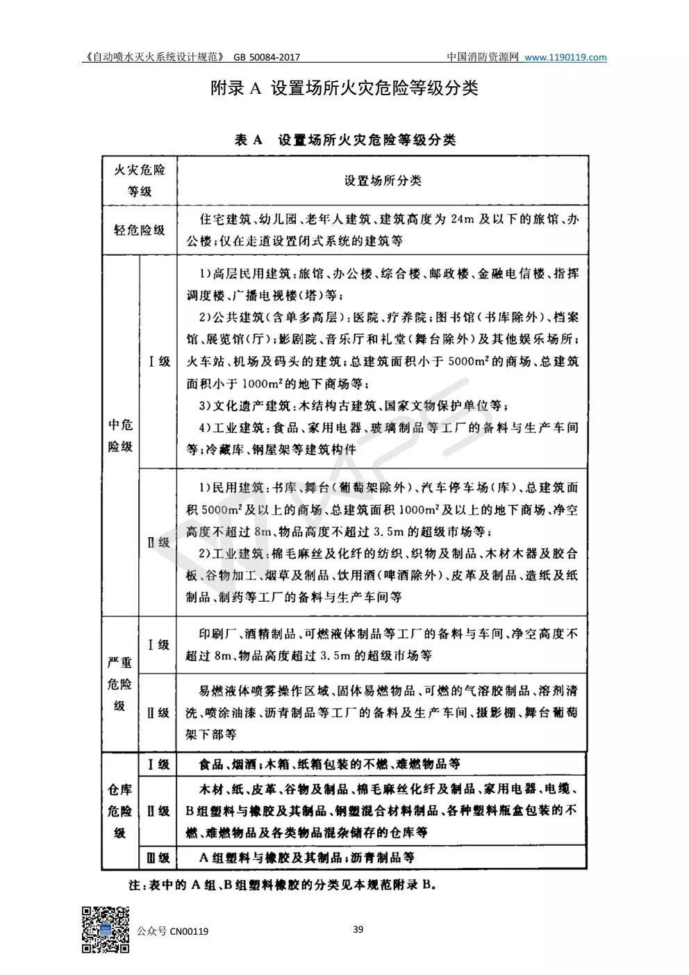 《自动喷水灭火系统设计规范》 GB50084-2017