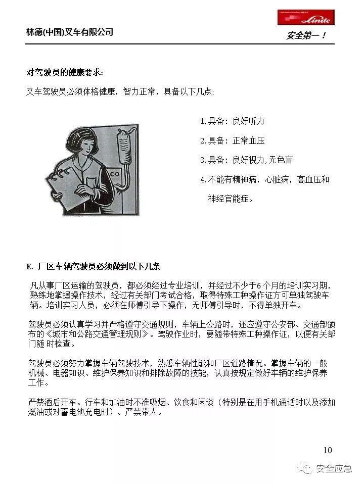 【彩本】林德叉车安全操作规范，下载直接打印