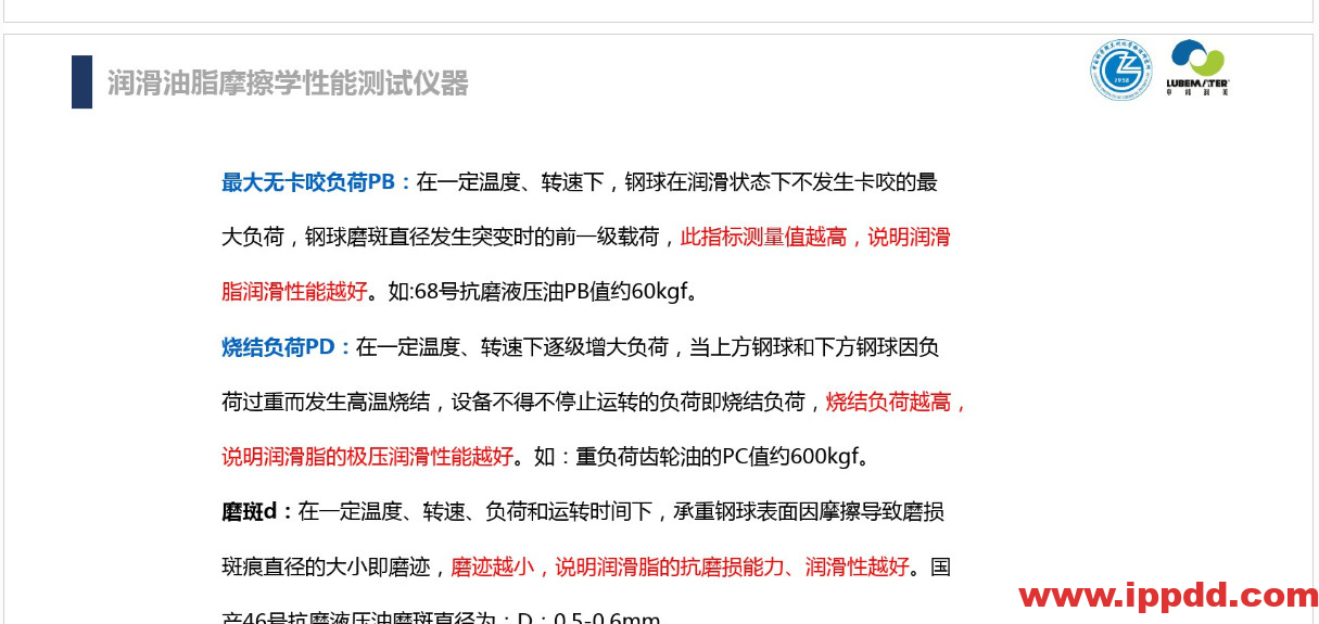 (完整版)润滑油脂性能指标解读PPT