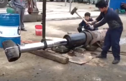 液压油缸你也敢锤？让你看看什么叫瞬间爆炸-港口技术安全网