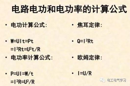 终于找齐了!电功率计算公式精编汇总