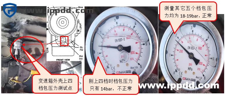 DRT正面吊变速箱上四挡,机车不能正常行驶的快速维修