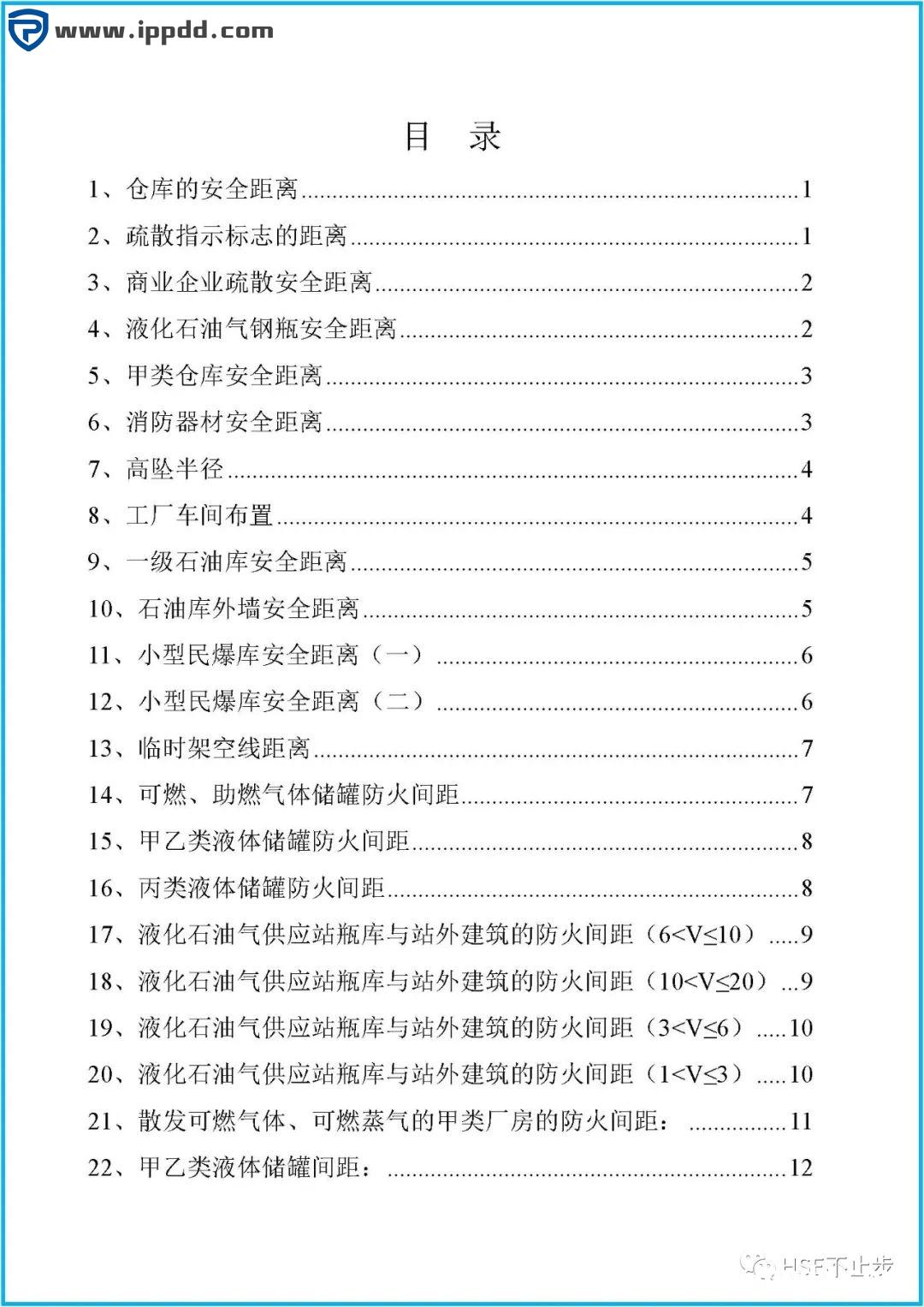 图文介绍企业常见的100项安全距离