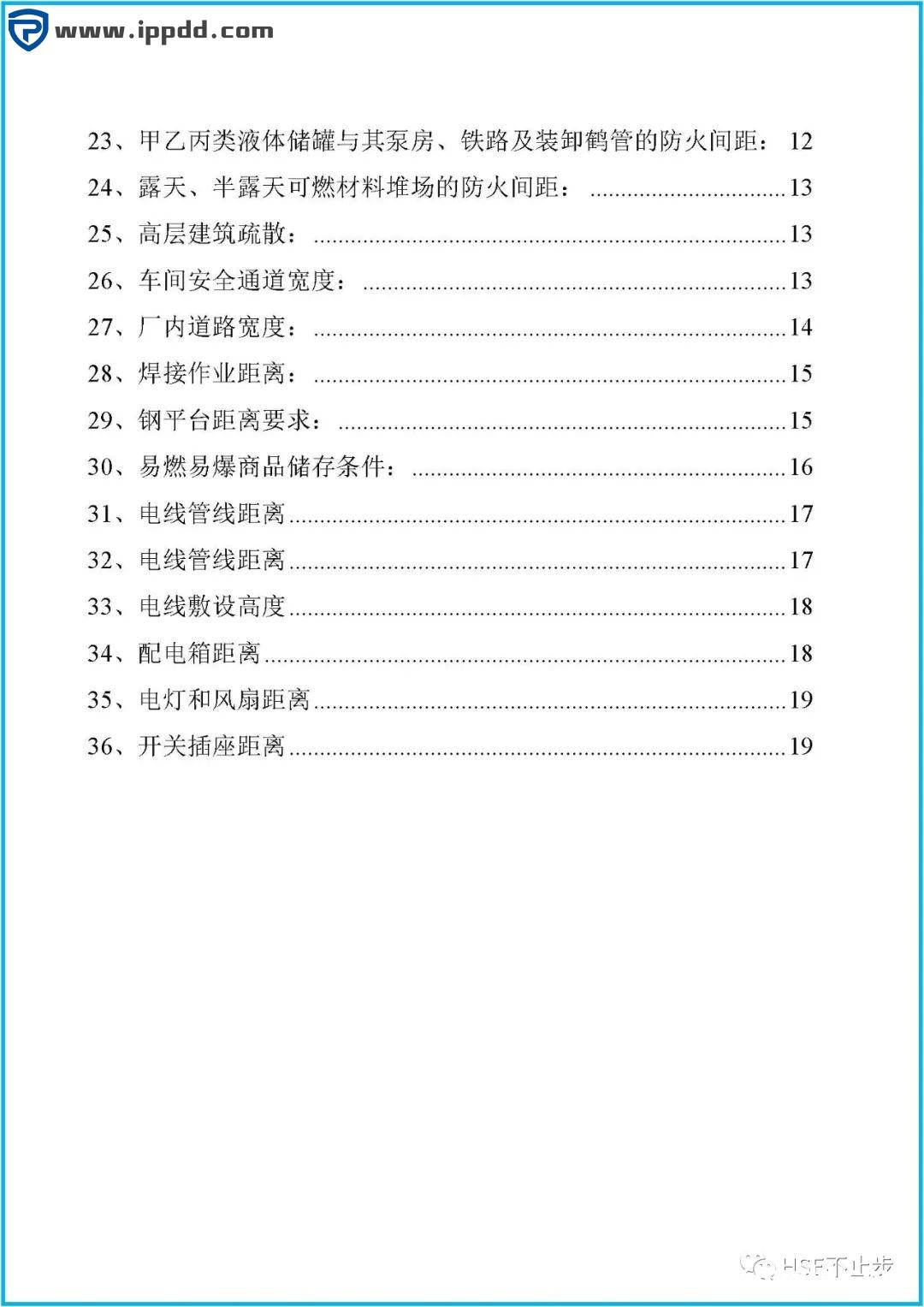 图文介绍企业常见的100项安全距离