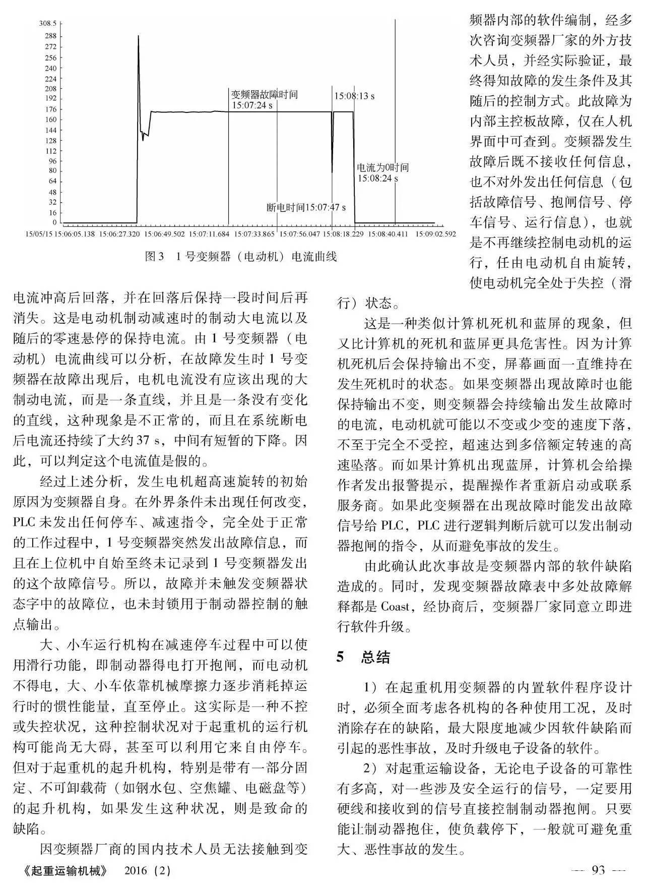 变频器软件缺陷引发事故的分析